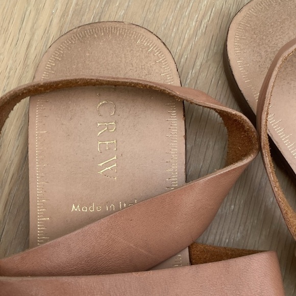 J. Crew criss cross strap sandal tan leather 8.5 - Picture 2 of 4